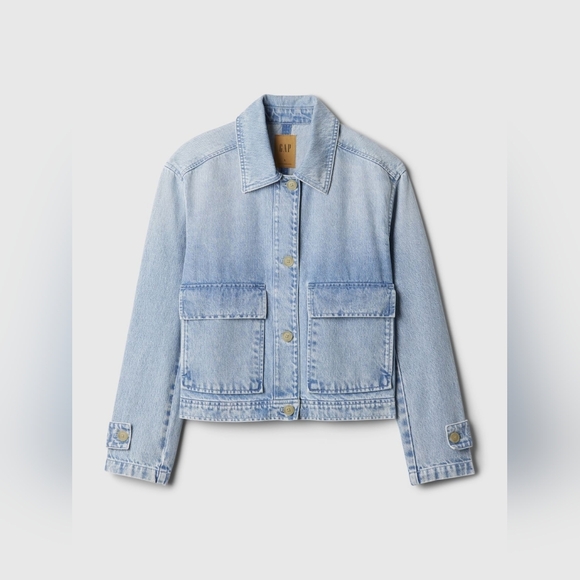 Gap Denim Utility Shirt Jacket Light Indigo - Picture 5 of 5